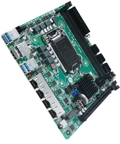 ITX-Board für 8. 9. Generation CPU 8 4 x 2,5 GB Ethernet PCIe X16 Doppel-NVMe-Speicher für Datensicherungen, Motherboards, CPU