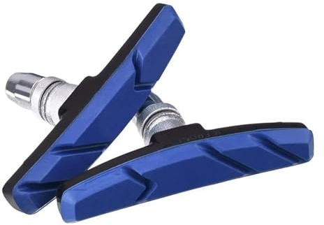 Bakre rullbromssats 2st Cykel V Bromsbelägg Gummi Friktionsskor Med Hållare För MTB landsvägscyklar Mute Rim Bromsblock Tillbehör(Blue 2pcs)