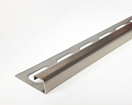 10 Stück á. 3m = 30 lfdm.Edelstahlschiene V2A gebürstet 10mm Quadratprofil Fliesenprofil