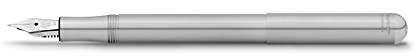 Kaweco LILIPUT Füllhalter Edelstahl I Exklusiver Stainless Steel Füllhalter für Tintenpatronen inklusive Retro Metallbox I Füller 12,5 cm I Federbreite: F (Fein)