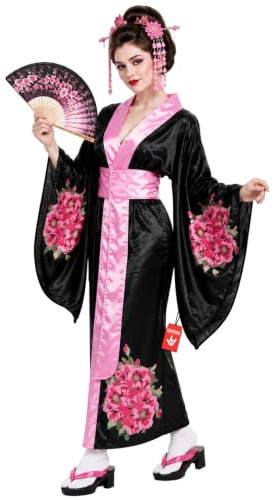 Fun Shack Déguisement Geisha Femme, Robe Traditionnelle Kimono, Costume Carnaval Chinois Femme, L