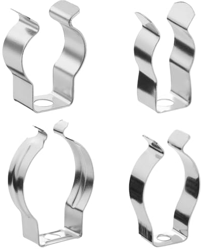 JJ PRIME - 48 x Assorted Various Size Wall Mounted Tool Spring Terry Clips | Tool Clips Storage | Tool Holder Wall Clips Heavy/Light Duty - Garden Tool Tidy for Shed (DIY Clips Springs Assorted)