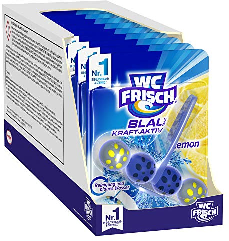WC FRISCH Blau Kraft-Aktiv Lemon, WC-Reiniger und Farbspüler, 10er Pack (10 x 1 Stück)