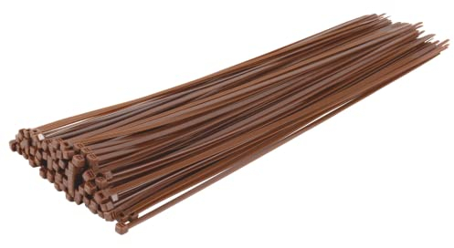 GTSE 14 Inch Brown Zip Ties, 100 Pack, 50lb Strength, UV Resistant Long Nylon Cable Ties, Self-Locking 14 Tie Wraps