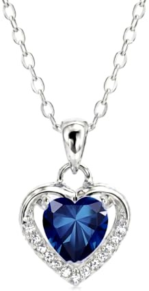 VICKWOOD Herzkette Damen Halskette Silber 925 in Gold/Silver/Rosegold mit Herzanhänger für Frauen Blau/Weiß/Rot/Pink Zirkonia Damen Schmuck Ketten Geschenk für Freudin
