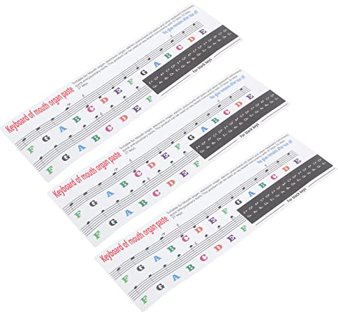 Milisten Kinder-Mundharmonika-Aufkleber, 32 Tasten, 37 Tasten, Melodika-Übungs-Aufkleber, Übungstastatur-Aufkleber, Übungs-Aufkleber für Instrument, Geschenk, Buchstaben-Aufkleber