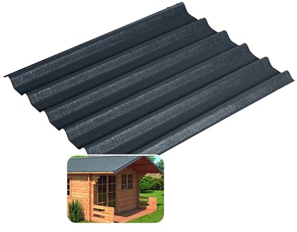 Onduline–EASYFIX COMPACT Dachplatten Bitumenwellplatten Schwarz-Trapez-Dachsystem einfach zu Verlegen-Dachmaterial wetterfest&langlebig–im Außenbereich–1000x820mm (anthrazit grau, 0,62 m²)