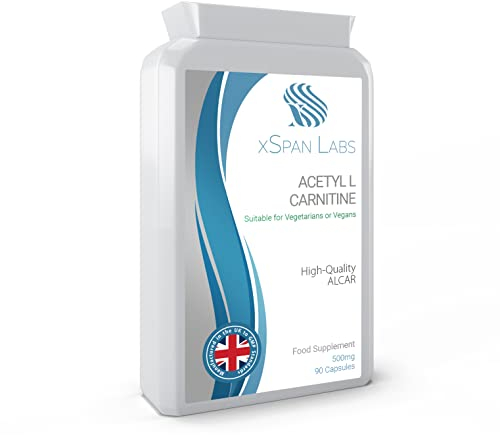Acetyl-L-Carnitine 500mg 90 Capsules - High-Strength ALCAR with no D-carnitine - Made in The UK - Suitable for Vegans