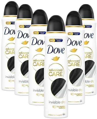 Dove Advanced Care Anti-Transpirant Deo-Spray Invisible Dry schützt 72 Stunden vor Körpergeruch und Achselnässe mit Skin Hydration Technology 150 ml 6 Stück