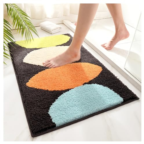 Plants Pattern Bath Mat - Ultra-Absorbent, Non-Slip Bathroom Rug, Machine-Washable, Thick Plush Mat, Soft Microfiber for Bedroom, Bath Tub, and Hallway - 17.7 X 25.7IN