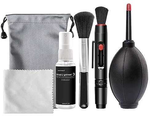 Kit de limpieza de sensor de lente de cámara de 6 piezas para cámaras DSLR SLR, juego limpio con solución de limpieza, kit de limpieza multifuncional para cámara, kit de limpieza de sensor de cámara