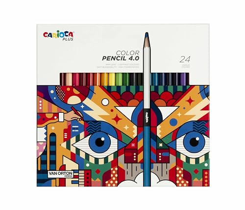 Carioca Plus I Buntstifte 4 Zoll Holz mit dicker und weicher Mine hohe Pigmentierung 24 Stück