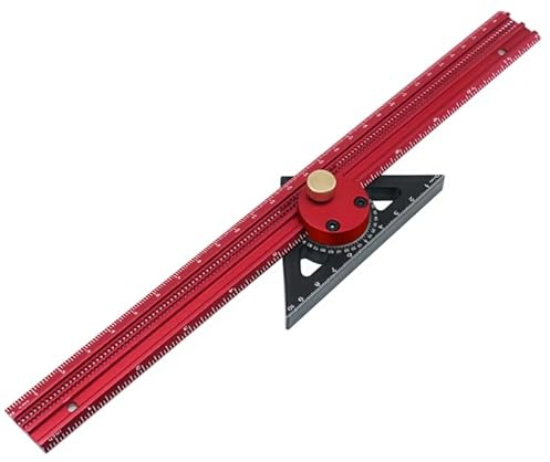 Aluminium Holzbearbeitung Zimmerei Layout Anreißer Linie Markierung Gauge Lineal Einstellbare Holz Anreißwerkzeug für Holzbearbeitung Verwendung Gerade Kante Lineal Rechtwinklig Lineal Tischler