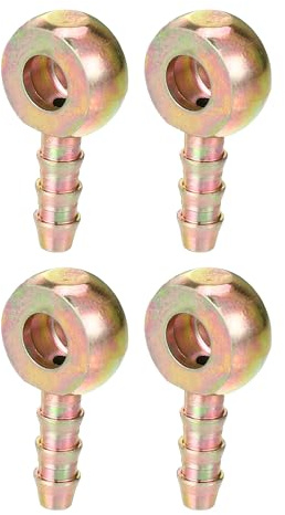 Hihaha Banjo-Bolzen Schlauchstutzenadapter Für Auto Motorrad 4 Stk | Innendurchmesser 6mm, Außendurchmesser 6mm, Kugelgelenkgröße 29x15mm, Material Metall, Farbe Bronze