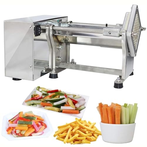 PASPRT Cortadora eléctrica de Patatas Fritas, Cortador automático de Patatas Fritas, Cortador Profesional de Patatas Fritas