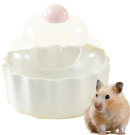 Hamster Sand Bath Container, Hamster Toilet - Cake Shaped Grave Sand Container for Hamsters, Leak-Proof, Sturdy, Transparent Hamster Sandbox for Gerbils, Hedgehogs, Squirrels and Other Small Ones