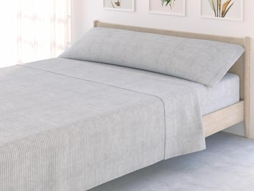 Juego de sábanas Invierno Extra Suave SEDALINA 260gr Mod.Canale DonMateo (Gris, 150cm)