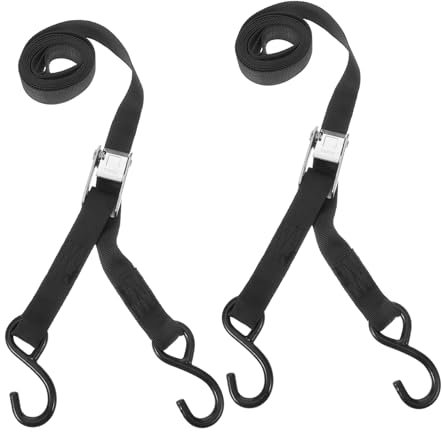 JECOMPRIS 2stücke Teiliges Spanngurt Strapazierfähigem Polyester Verstellbarer Befestigungsgurt Mit Doppelhaken Sicheres Verzurren Von Motorrädern Scootern Und Gepäck Einsetzbar Für Transpor