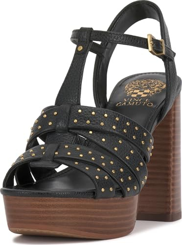 Vince Camuto Women's Palton Studded Platform Sandal, Black, 12