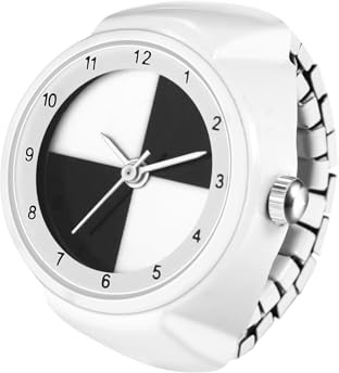 Avaner Ringuhr Damen Herren Edelstahl: Moderne Fingeruhr mit Elastischem Edelstahlband Arabischen Zahlen Analog Quarzuhr Perfekt für Arbeit Freizeit Zuhause