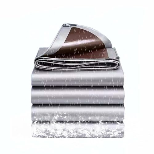 Telone impermeabile resistente 2,5 x 9 m, 12 MIL in poliestere con bordi e occhielli rinforzati, perfetto per protezione esterna, campeggio, telone e uso pesante