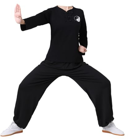 Leeonway Tai-Chi Kleidung Damen,Kung Fu Uniform Set,Tai-Chi Anzug Damen,Chinesisch Kleidung Tang Anzug,Atmungsaktiv Und Weich,FüR Senioren AnfäNger MäNner Frauen