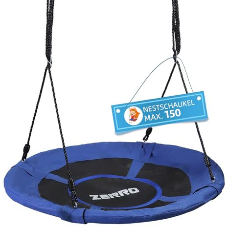 ZERRO Nestschaukel Outdoor & Indoor bis zu 150kg Höhenverstellbare Ø100cm Netzschaukel für Kinder und Erwachsene,Blau