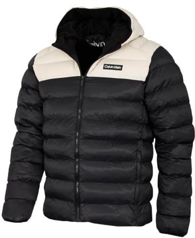 Calvin Klein Mens San Gabriel Woven Jacket - Black Dark Parchment - L