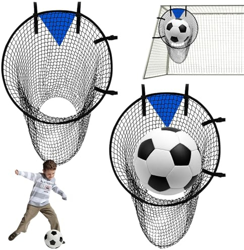 Mineup 2 Stück Fußballtor Zielnetz, 45×59cm Fussball Ziel, Fußballtor Zubehör Mit Verstellbaren Riemen, Top Fußballtorzubehör Mit Ziel, Top Bins Fussballtore Für Schießgenauigkeit Verbesserung
