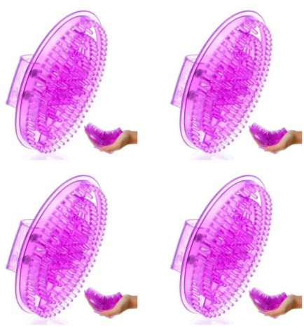 NIYANGLE 4 Stück Handheld-Körper-Massagebürste aus Silikon für Ganzkörperentspannung, leichtes und tragbares Massagewerkzeug für Zuhause, Büro und Reisen, für Nacken, Rücken, Beine und mehr