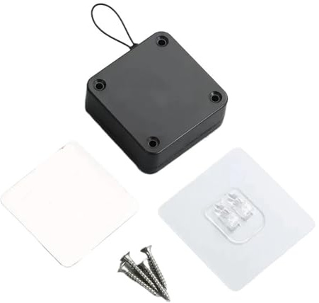 Chiudiporta regolabile, Chiudiporta automatico con coulisse, porta scorrevole, ufficio, bagno, camera da letto, casa, semplice, silenzioso e senza foratura. Montato regolabile(Black,1500pull)