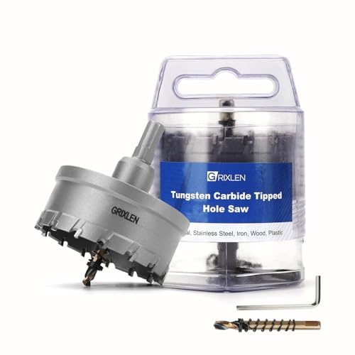4-3/4 (120mm) Tungsten Carbide Tip Hole Saw,Hole Saw with M2 Pilot bits | for Hard Metal Stainless Steel, Metal, Iron, and Plastic,25mm Drilling Depth
