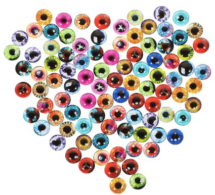 OFFSCH 100pcs Glass Doll Eyes and Craft Making Eyes 8mm DIY Doll Accessories for Handmade Puppets and Art Projects