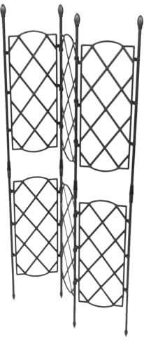 TOYZFRIENDY Support De Vigne Grimpante en Métal Noir Ajustable 46,5-90 Cm pour Jardin Extérieur Balcon, Étagère Treillis Robuste pour Plantes Grimpantes, Usage Jardinage, Solide Odeur