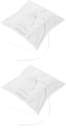 HOLIDYOYO 2 St Brudringkudde Ringkudde Med Spets Bröllopskudde För Ringar Dekorativa Ringar Spets Brudringhållare Vigselringar Spetsringhållare För Bröllop Vit