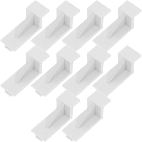 CLISPEED 10pcs Refrigerator Shelf Clips Hooks Freezer Divider Support Brackets for Fridge and Freezer Shelves Replacement Parts for Cooling Cabinets