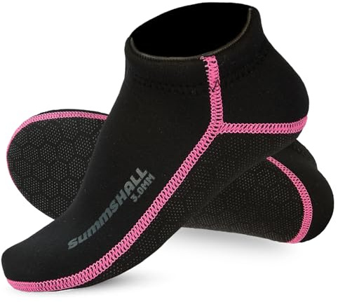 Summshall Neoprensocken, 3 mm Rutschfeste Neopren Socken für Herren und Damen, Kurz Warme Flossensocken, Thermische Schwimmsocken für Kaltes Wasser, Schnorcheln, Kajakfahren, Strand, Wandern