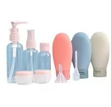 11pc Travel Size Refillable Bottles Set for Toiletries | Storage Bag