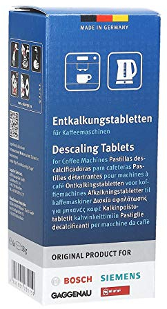 Bosch - 310967 - Lot de 6 pastilles détartrantes pour machines à café automatiques avec broyeur, machines à café électriques et bouilloire