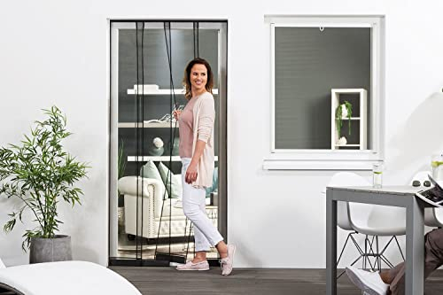 empasa Insektenschutz Lamellenvorhang Fliegenvorhang für Türen Fliegengitter Türvorhang Polyester, individuell kürzbar 100 x 220 cm Schwarz