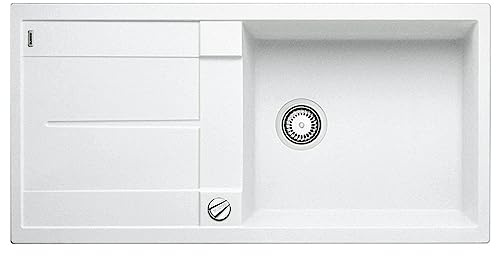 BLANCO METRA XL 6 S | Granitspüle aus SILGRANIT weiß | [100x50x20,2 cm] | für 60 cm breite Unterschränke | Reinigungsfreundliche Öberfläche | Großes Becken | reversibel