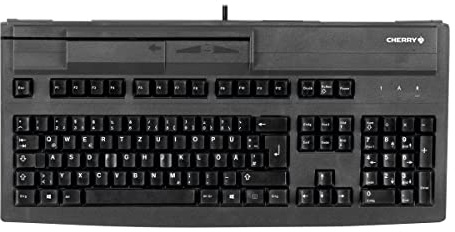 CHERRY MultiBoard MX V2 G80-8000, Deutsches Layout, QWERTZ Tastatur, kabelgebundene Magnetkartenleser Tastatur, schwarz