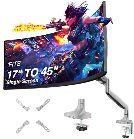 AVLT Halloween-Monitorarm für 33-86,4 cm (13-34 Zoll), für einen flachen, gebogenen, ultrabreiten Monitor, voll beweglich, höhenverstellbar, schwenkbar, neigbar, Verstellbarer Monitorarm –