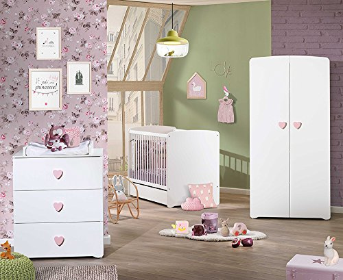 Baby Price 1p377 Babyzimmer Kinderzimmer Trio Bett + Kommode + Schrank