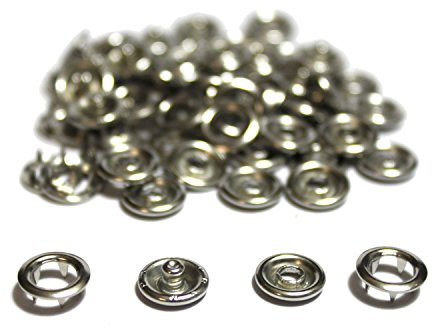 80 Stück Jersey-Druckknöpfe 8 mm Silber