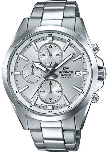 Casio Edifice herrkronograf armbandsur, silver, Silver
