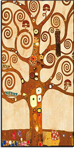 Deco Italia Quadro su Tela L'Albero della Vita di Klimt Verticale | 77 x 143 cm