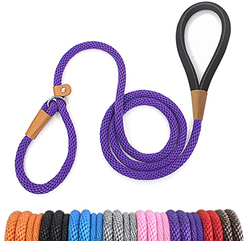 lynxking Laisse Chien Corde 1.3cm x 180cm Laisse pour Chien en Nylon avec Poignée Rembourrée Réfléchissant Laisse Coulissante Aux Chiot, Petits, Moyens et Gros Chiens