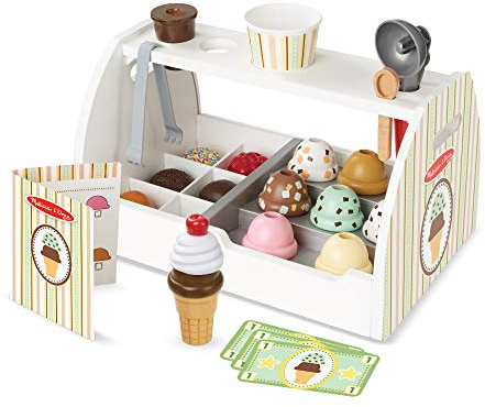 Melissa & Doug Wooden Ice Cream Counter | Pretend Play | Play Food | 3+ | Gift for Boy or Girl