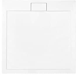 VBChome Duschwanne 90x90 cm + Spihon sehr Flach Sanitär-Acryl Hochwertige Glasfaser verstärkte Wanne quadratisch Weiß Aufbau-Höhe: 4,5 cm Ablaufgarnitur/Siphon Viega Domoplex Komplett